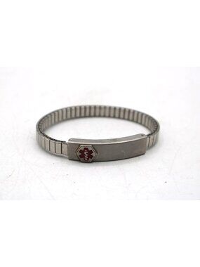 Stainless Steel Medilog ID Bracelet Compartment Plaque Expansion Band Safety